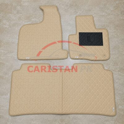 Honda N One Flat Style 7D Floor Mats Beige Stitch 2013-20 2