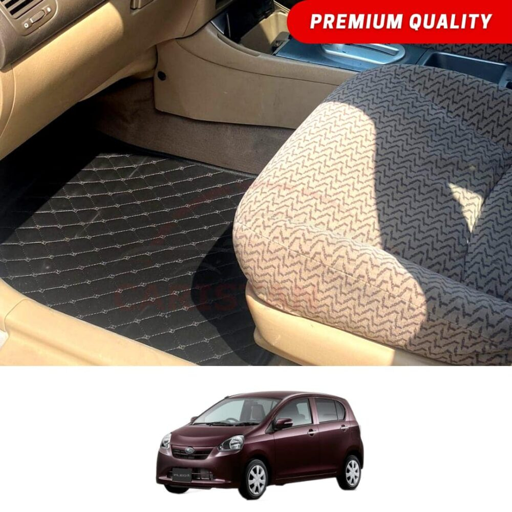 Daihatsu Mira Flat Style 7D Floor Mats Black 2012-16