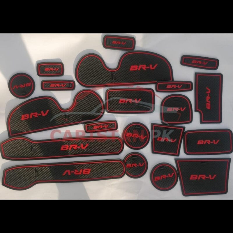 Honda BRV Non Slip Interior Protection Mats Red 2