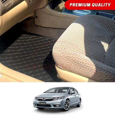 Honda Civic Rebirth Flat Style 7D Floor Mats Black 2012-15
