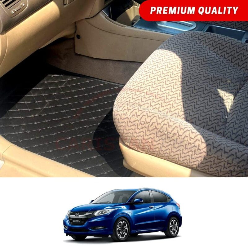 Honda Vezel Flat Style 7D Floor Mats Black
