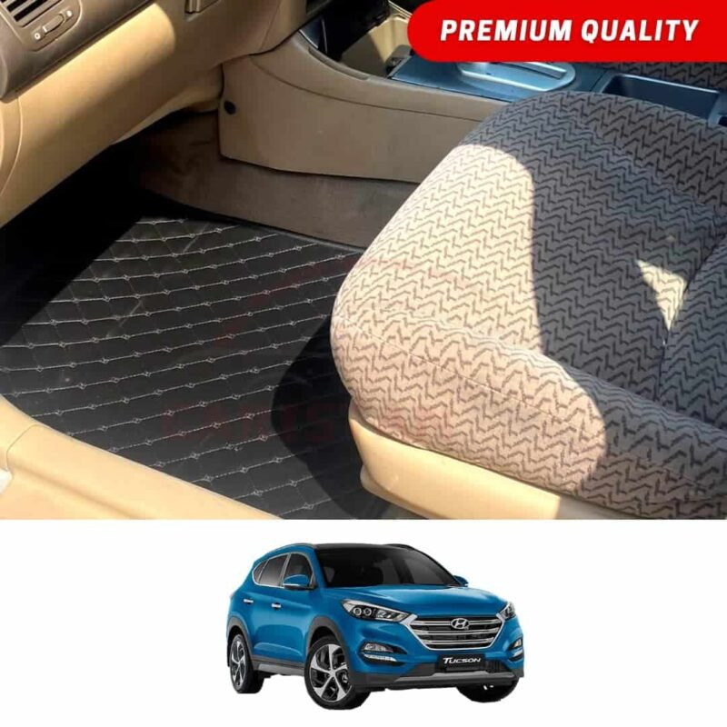 Hyundai Tucson Flat Style 7D Floor Mats Black Hyundai Tucson Flat Style 7D Floor Mats Black