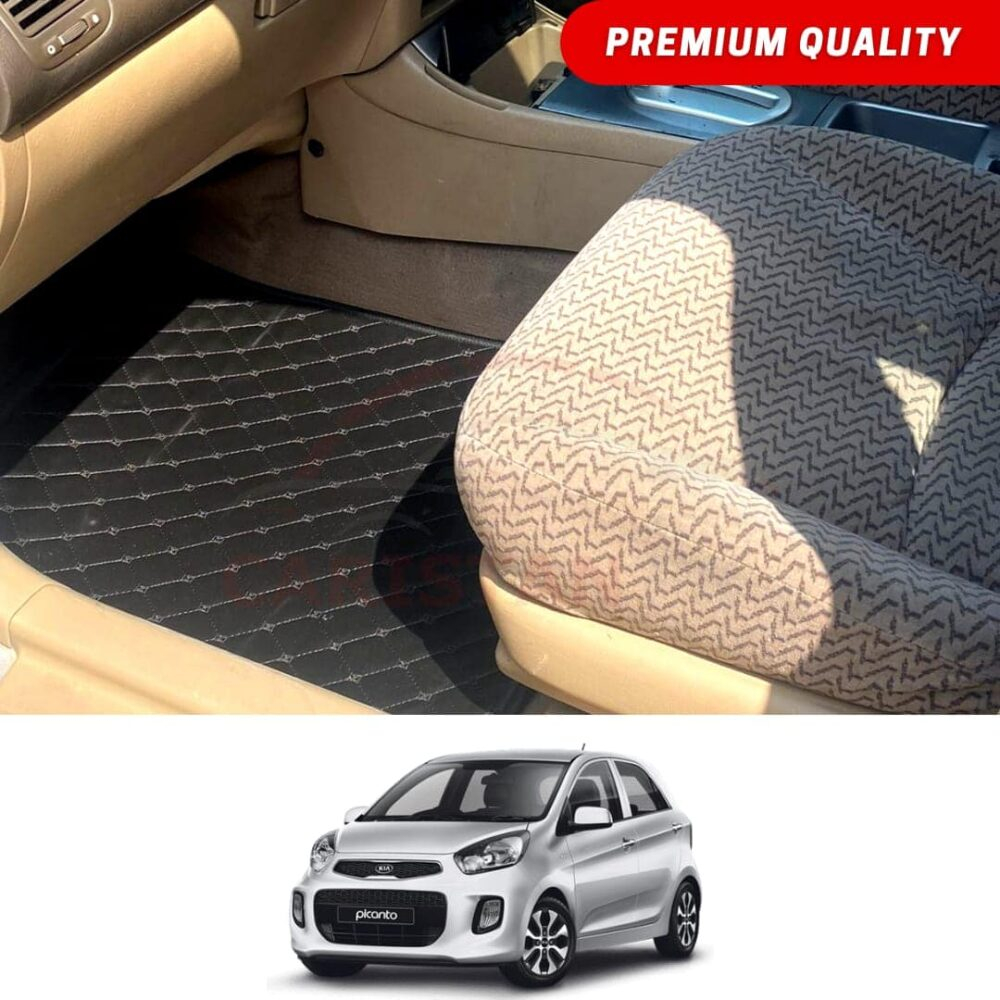 KIA Picanto Flat Style 7D Floor Mats Black
