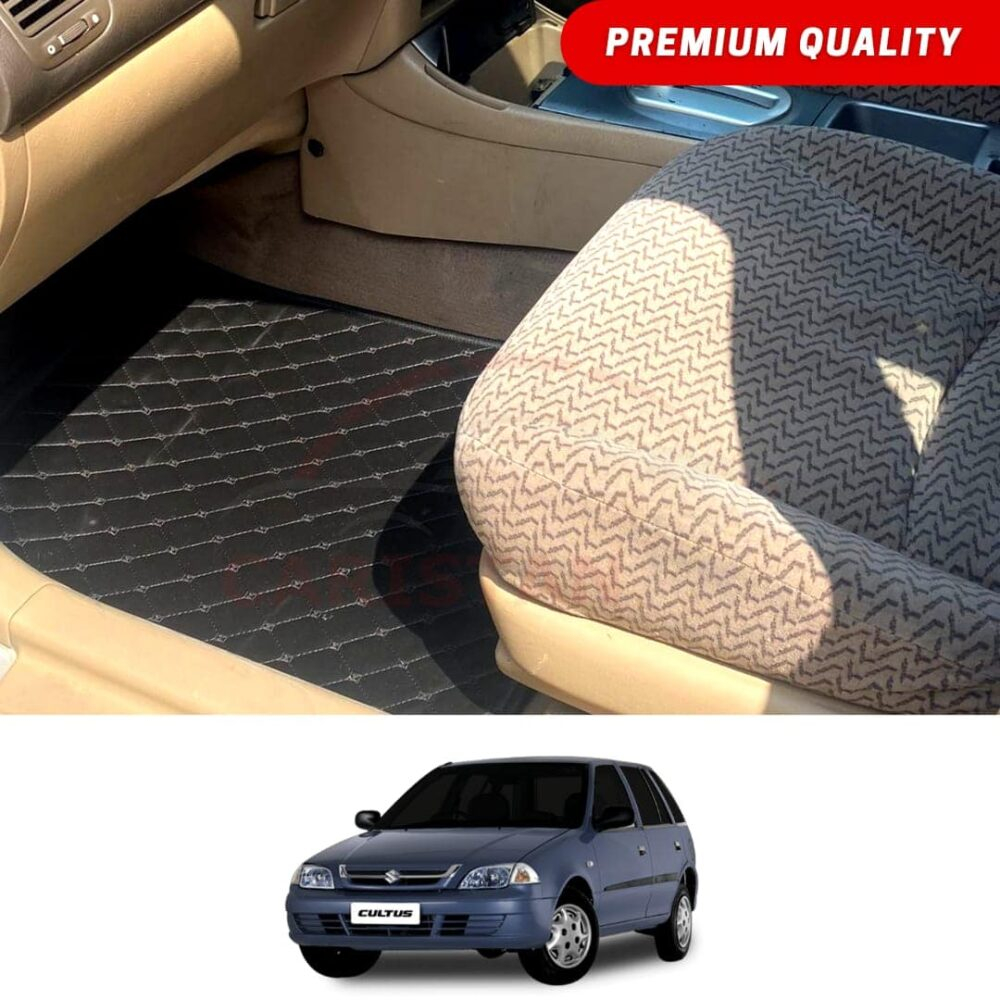 Suzuki Cultus Flat Style 7D Floor Mats Black 2002-16