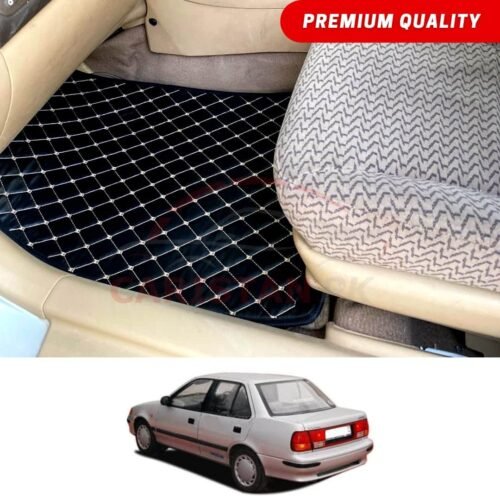 Suzuki Margalla Flat Style 7D Floor Mats Black With Beige Stitch