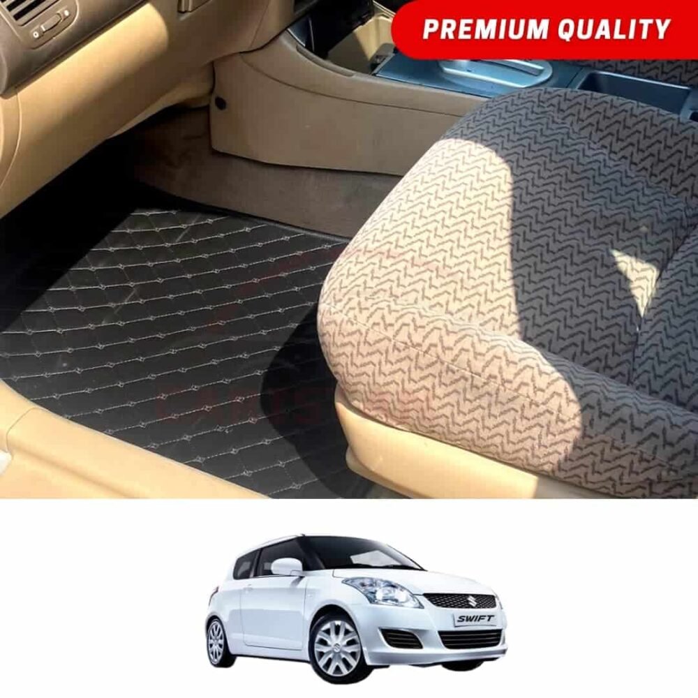 Suzuki Swift Flat Style 7D Floor Mats Black 2007-21 Suzuki Swift Flat Style 7D Floor Mats Black 2007-21