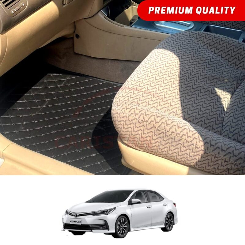 Toyota Corolla Flat Style 7D Floor Mats Black 2017-26