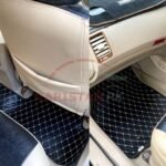 Toyota Corolla Flat Style 7D Floor Mats Black With Beige Stitch 2009-10 5