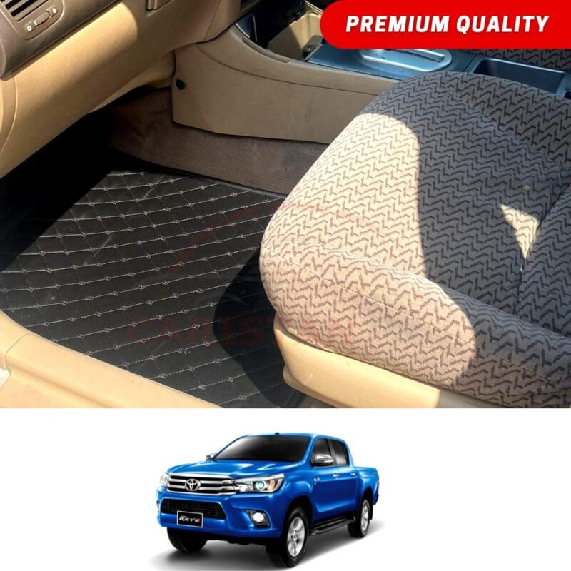 Toyota Hilux Revo Flat Style 7D Floor Mats Black Toyota Hilux Revo Flat Style 7D Floor Mats Black