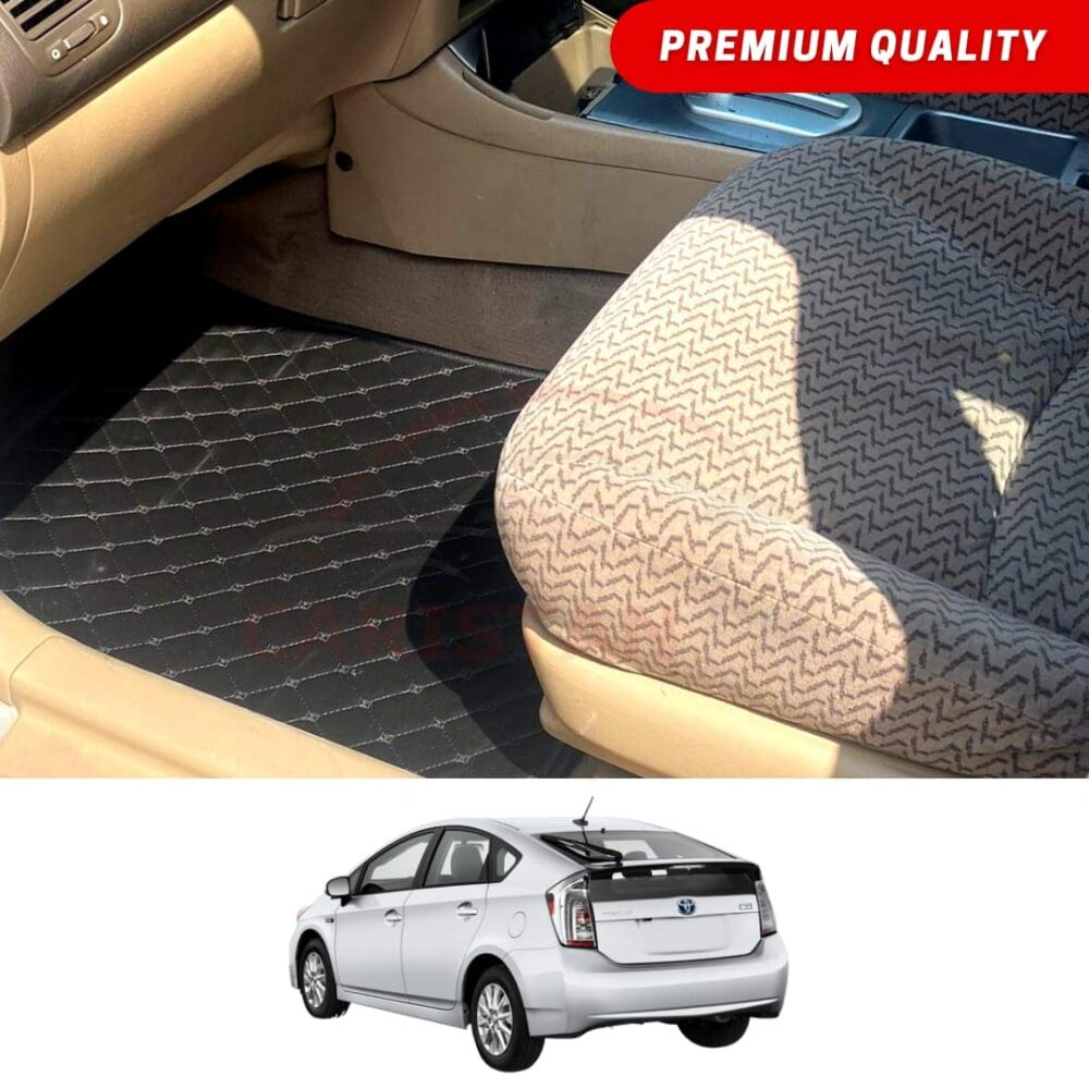 Toyota Prius Flat Style 7D Floor Mats Black 2010-17 Toyota Prius Flat Style 7D Floor Mats Black 2010-17