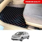 Toyota Prius Flat Style 7D Floor Mats Black With Beige Stitch 2005-09