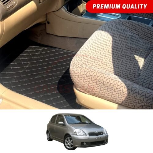 Toyota Vitz Flat Style 7D Floor Mats Black 2000-05