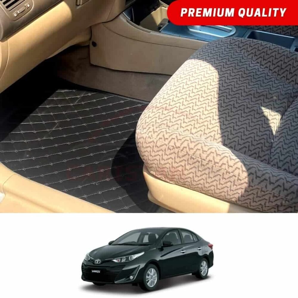 Toyota Yaris Flat Style 7D Floor Mats Black Toyota Yaris Flat Style 7D Floor Mats Black