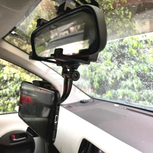 360 Degree Rotation Car Rearview Mirror Mount Mobile Phone Holder