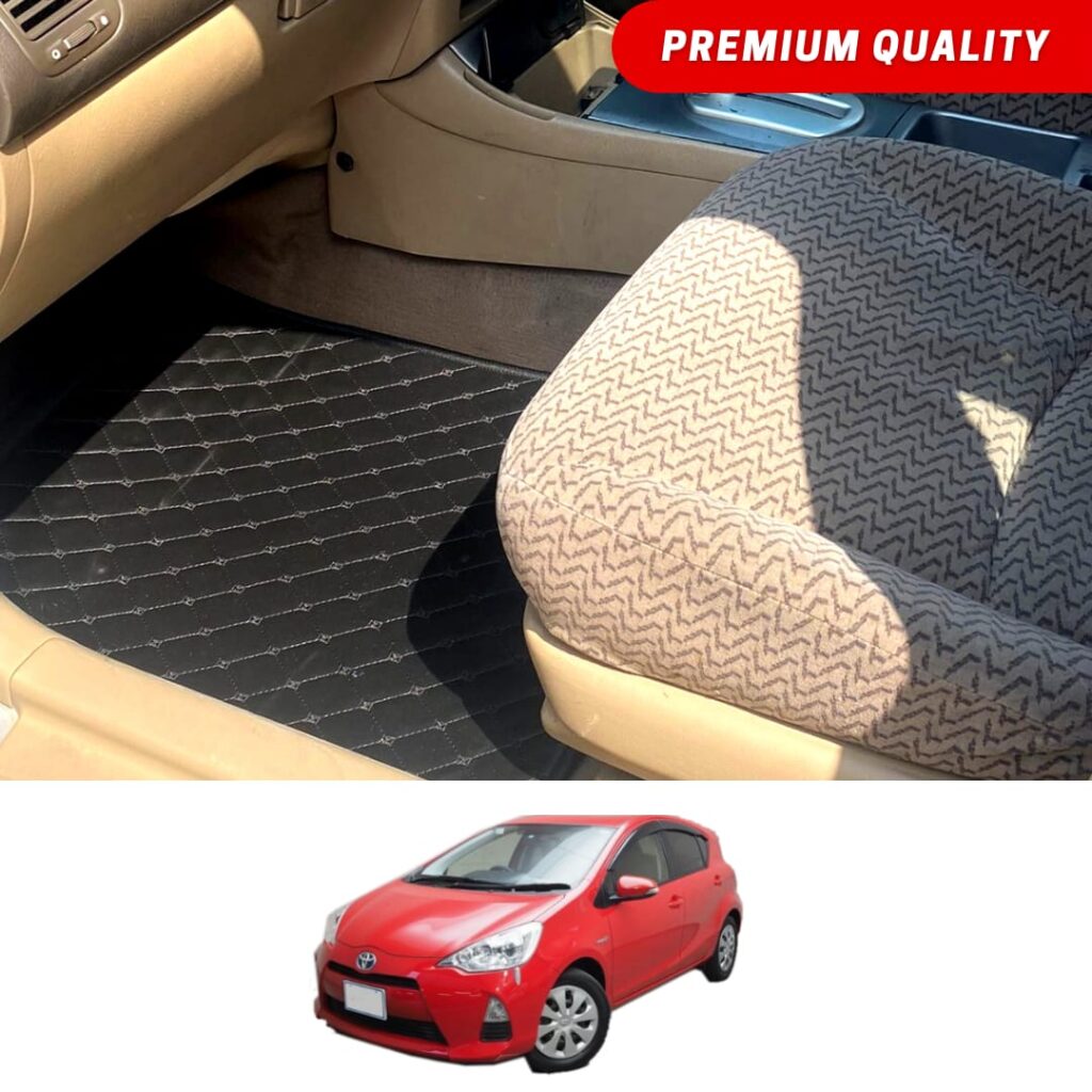 Toyota Aqua Flat Style 7D Floor Mats Black 2011-16