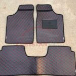 Suzuki Cultus Flat Style 7D Floor Mats Black With Red Stitch 2017-24 1