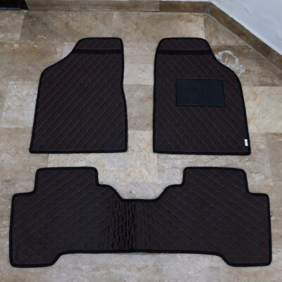 Changan Alsvin Flat Style 7D Floor Mats Black With Red Stitch 2