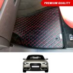 Audi A5 Flat Style 7D Floor Mats Black With Red Stitch