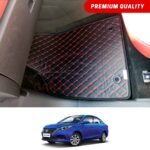 Changan Alsvin Flat Style 7D Floor Mats Black With Red Stitch