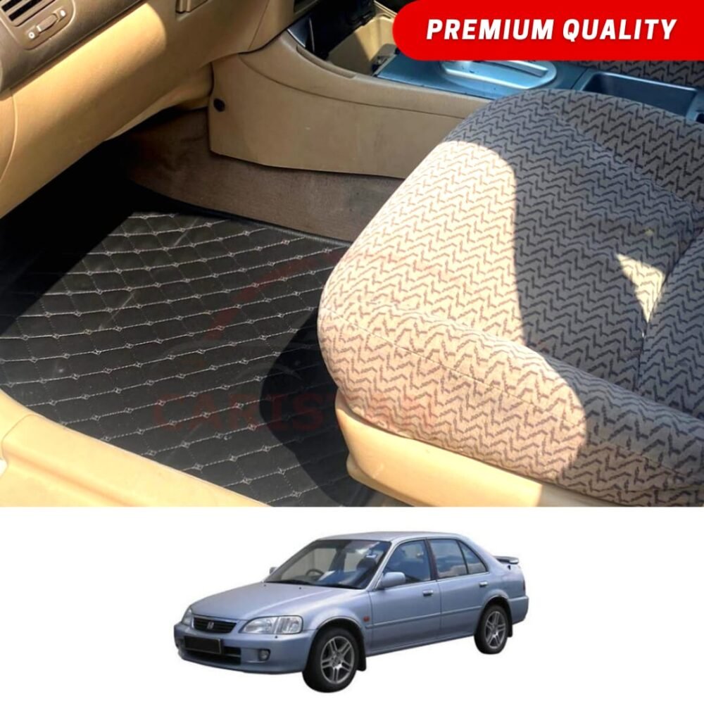 Honda City Flat Style 7D Floor Mats Black 1998-2003