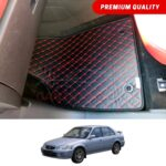Honda City Flat Style 7D Floor Mats Black With Red Stitch 1998-2003