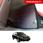 Suzuki Baleno Flat Style 7D Floor Mats Black With Red Stitch