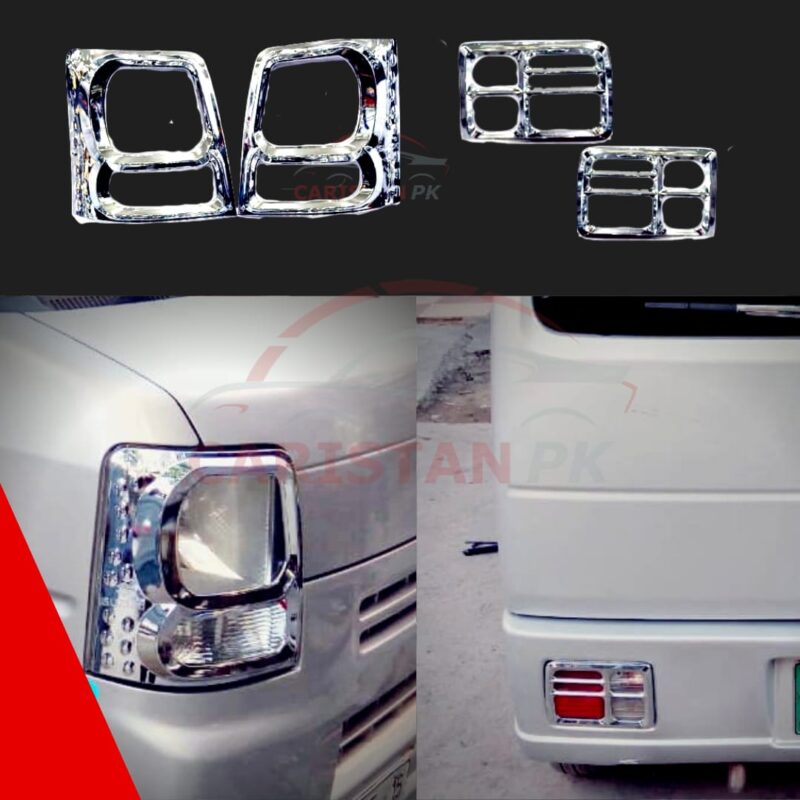 Suzuki Every Headlight Backlight Chrome Cover Set 2007-18 Suzuki Every Headlight Backlight Chrome Cover Set 2007-18