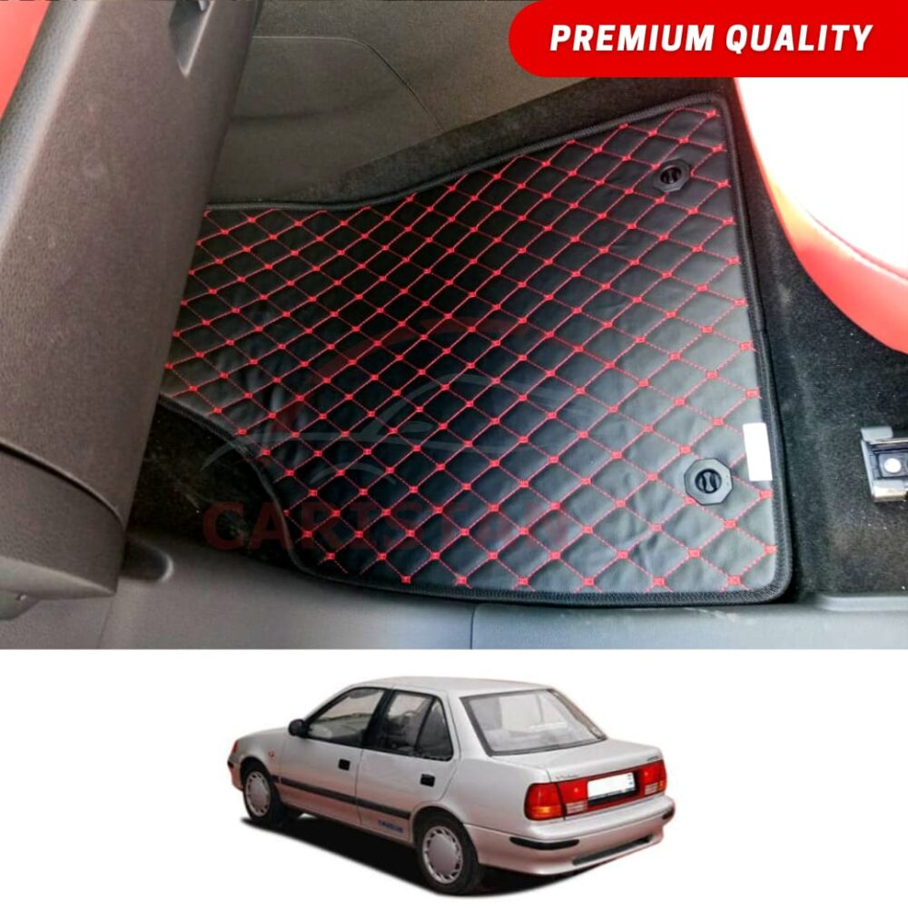Suzuki Margalla Flat Style 7D Floor Mats Black With Red Stitch