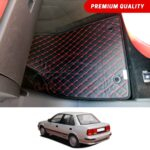 Suzuki Margalla Flat Style 7D Floor Mats Black With Red Stitch