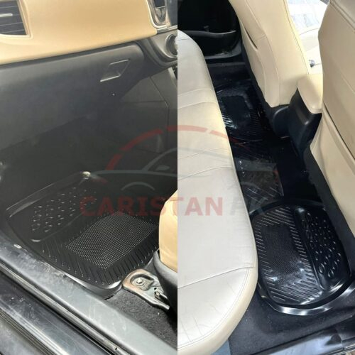 Universal Black Silicone Car Floor Mats 5 Piece Design A