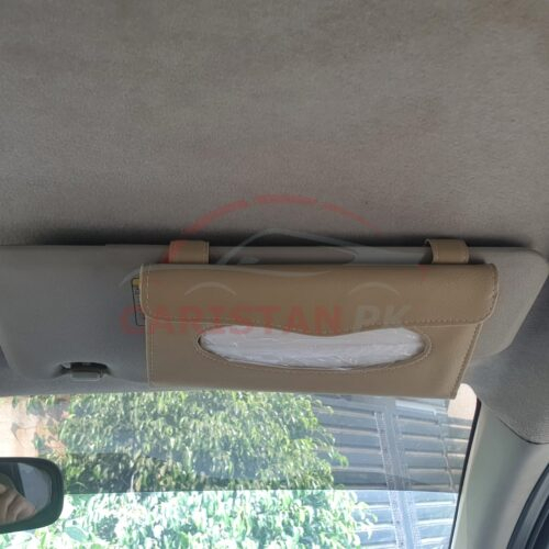 Universal Sun Visor Tissue Box Beige With Logo