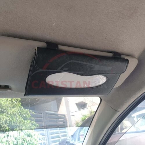 Universal Sun Visor Tissue Box Black With Logo