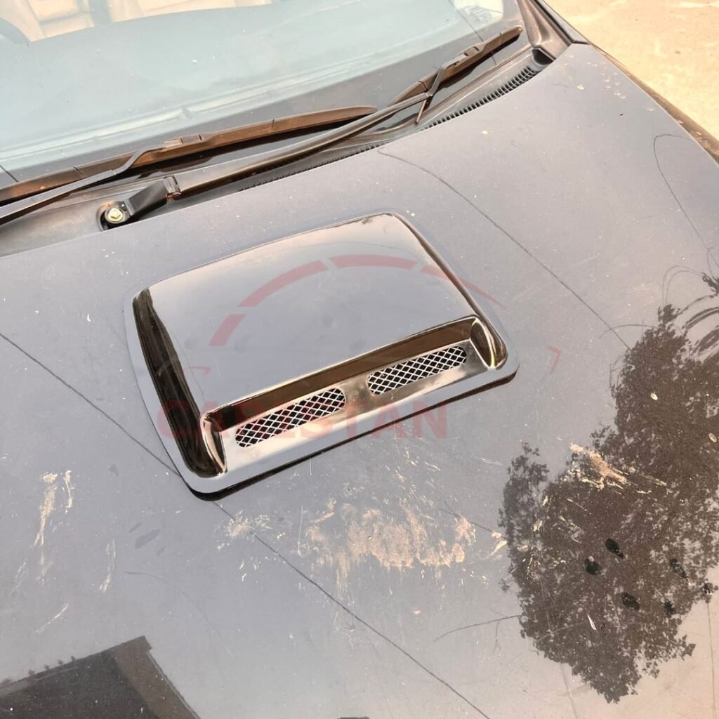 Car Hood Scoop Airflow Double Vent Black