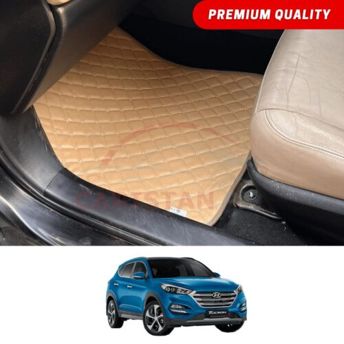 Hyundai Tucson Flat Style 7D Floor Mats Beige Stitch