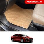 Hyundai Elantra Flat Style 7D Floor Mats Beige Stitch