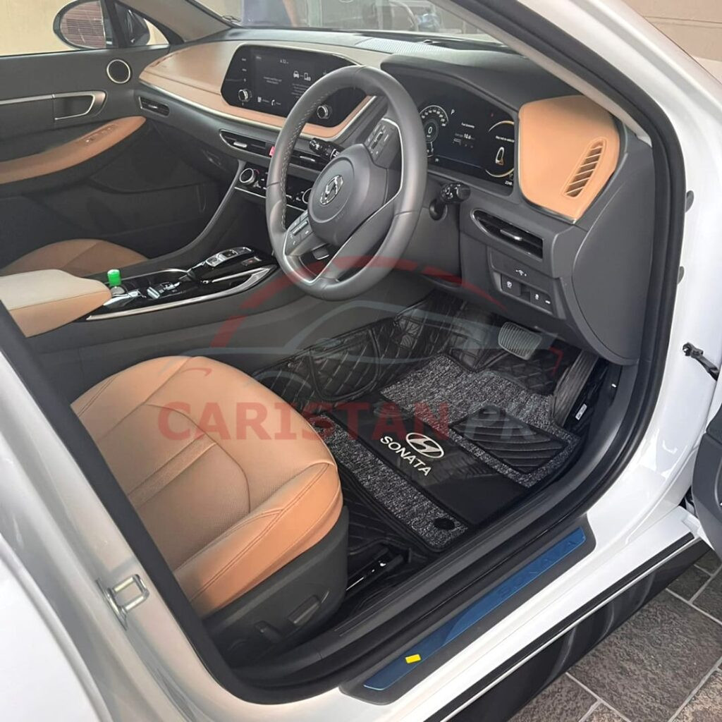 Hyundai Sonata 9D Premium Floor Mats Black With Grey Grass  Hyundai Sonata 9D Premium Floor Mats Black With Grey Grass