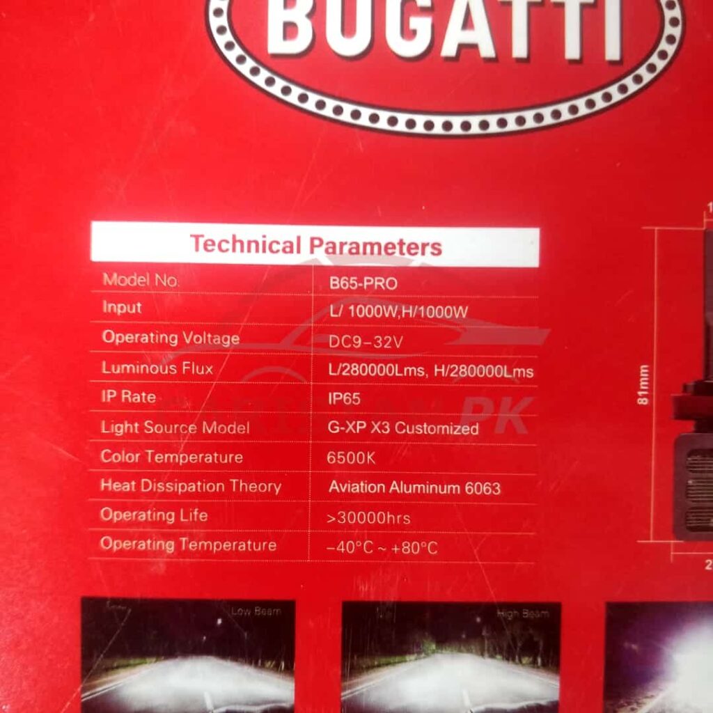 Bugatti B65 Pro Brightest LED Light H4 H11 9005 2