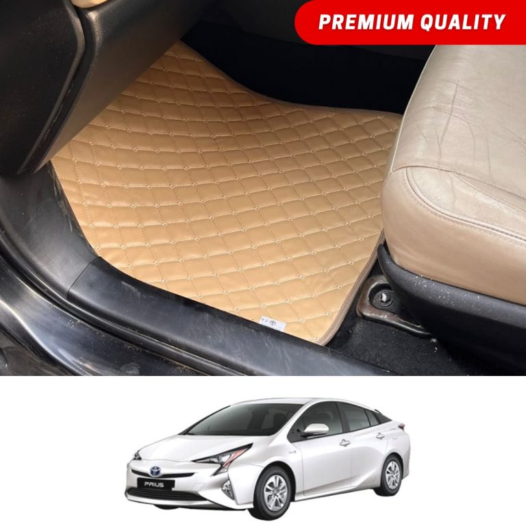 Toyota Prius Flat Style 7D Floor Mats Beige Stitch 2018-21