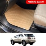 Toyota Fortuner Flat Style 7D Floor Mats Beige Stitch 2005-15