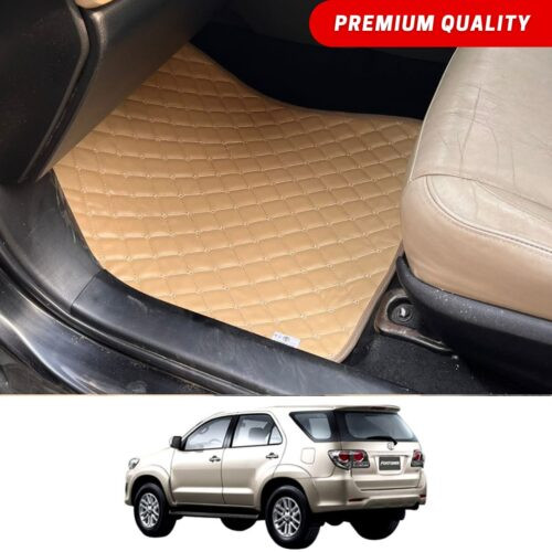 Toyota Fortuner Flat Style 7D Floor Mats Beige Stitch 2005-15