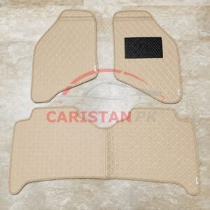 Honda City Flat Style 7D Floor Mats Beige Stitch 2004-06 2