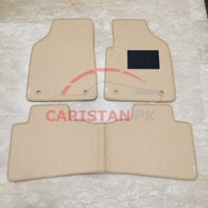 Toyota Corolla Flat Style 7D Floor Mats Beige Stitch 2014-16 2