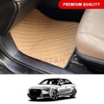 Audi A3 Flat Style 7D Floor Mats Beige Stitch