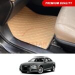 Audi A4 Flat Style 7D Floor Mats Beige Stitch