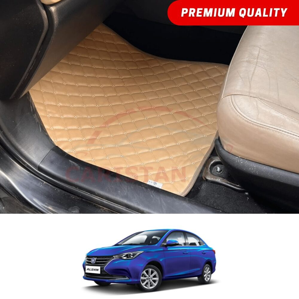 Changan Alsvin Flat Style 7D Floor Mats Beige Stitch
