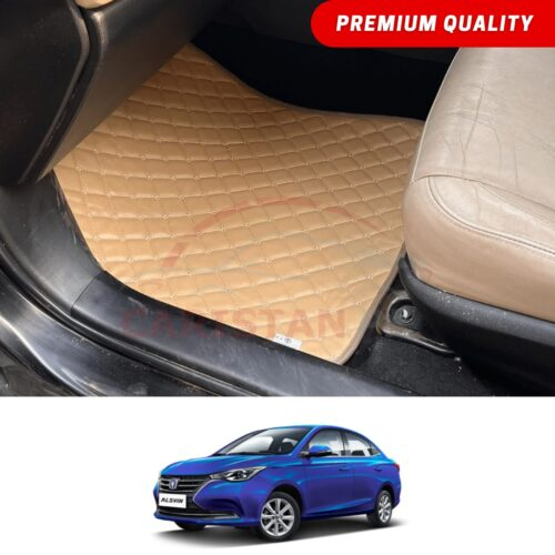 Changan Alsvin Flat Style 7D Floor Mats Beige Stitch