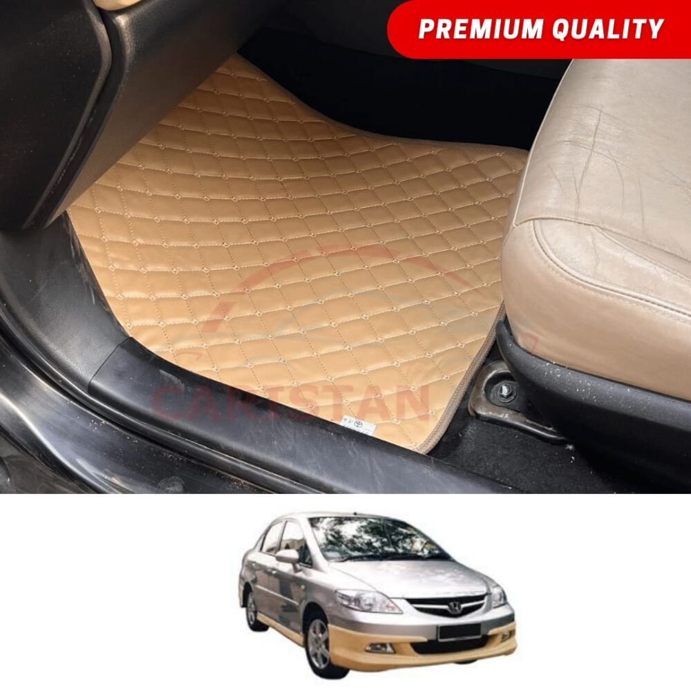 Honda City Flat Style 7D Floor Mats Beige Stitch 2007-08 Honda City Flat Style 7D Floor Mats Beige Stitch 2007-08
