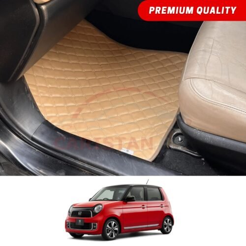 Honda N One Flat Style 7D Floor Mats Beige Stitch 2013-20