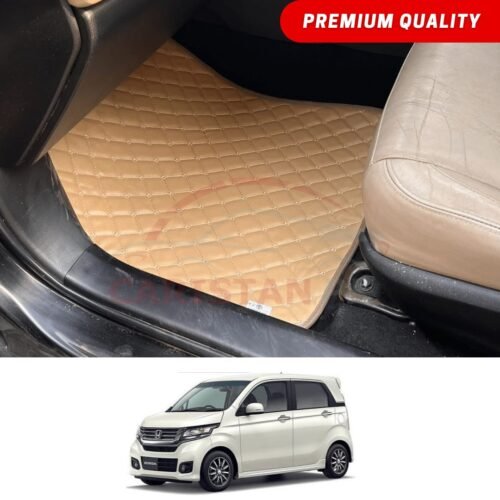 Honda N Wgn Flat Style 7D Floor Mats Beige Stitch 2013-20