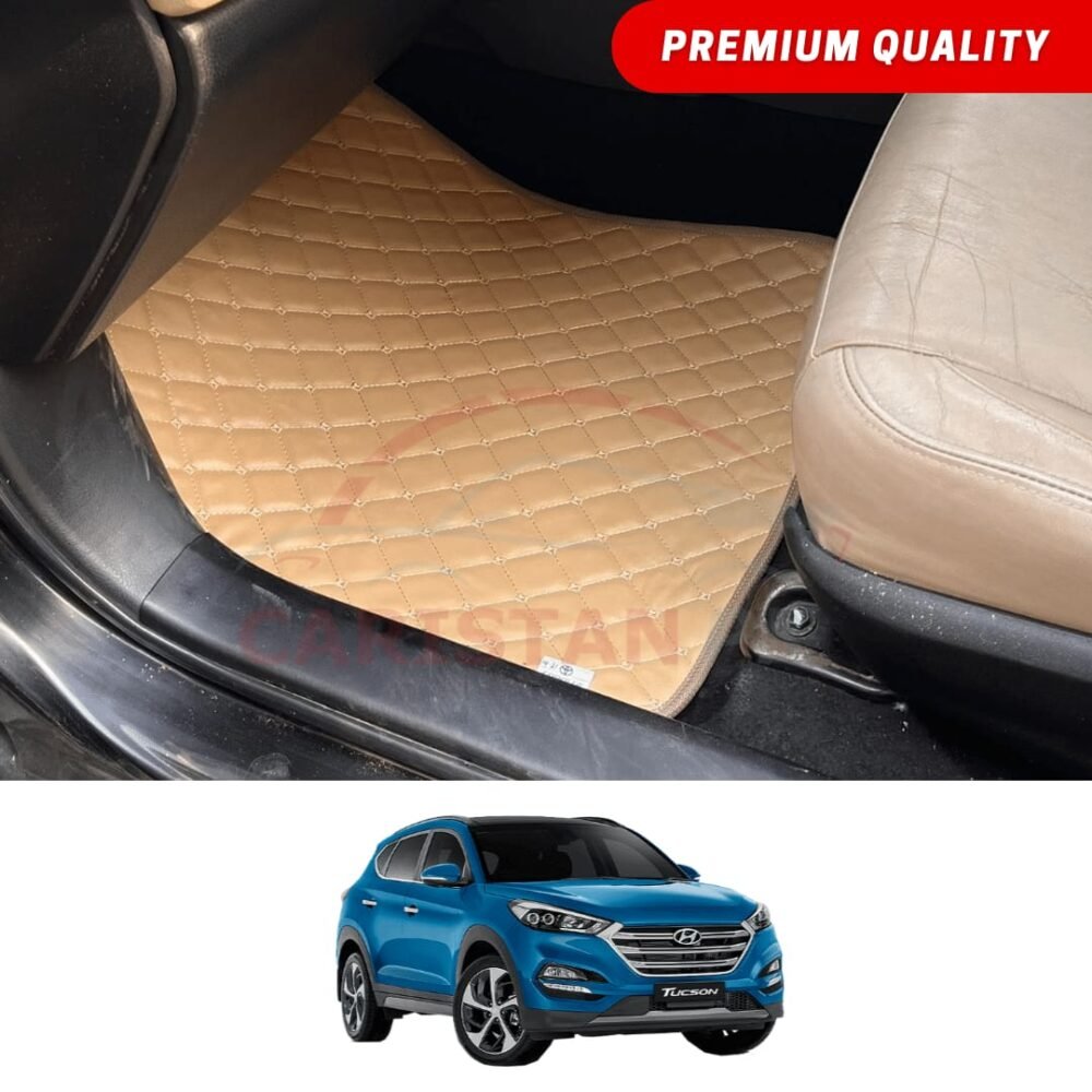 Hyundai Tucson Flat Style 7D Floor Mats Beige Stitch Hyundai Tucson Flat Style 7D Floor Mats Beige Stitch